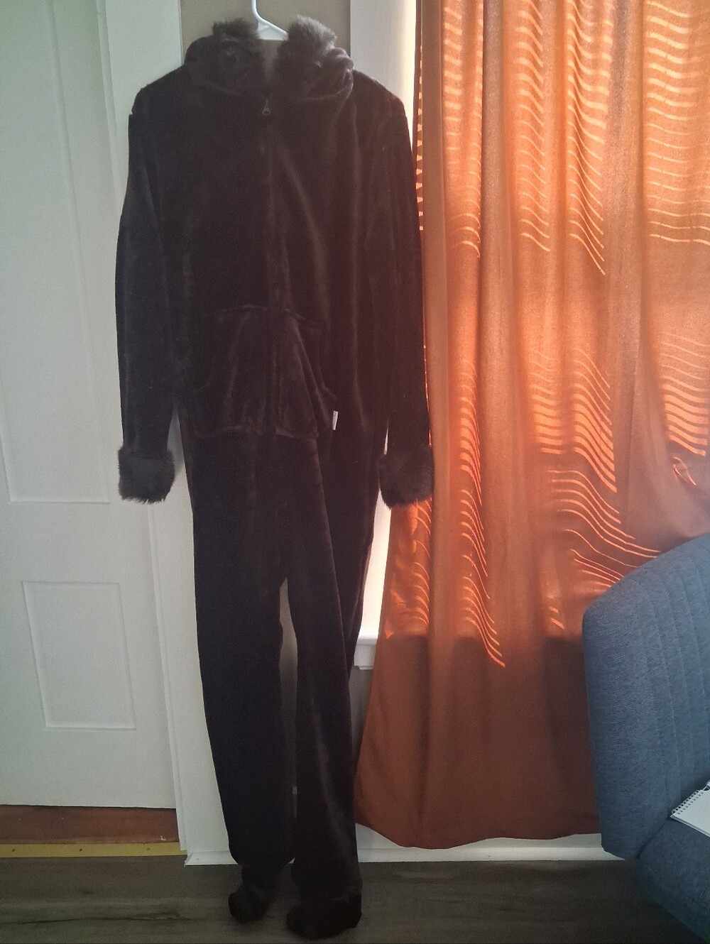PajamaGram Adult Brown Mink Footed Pajamas